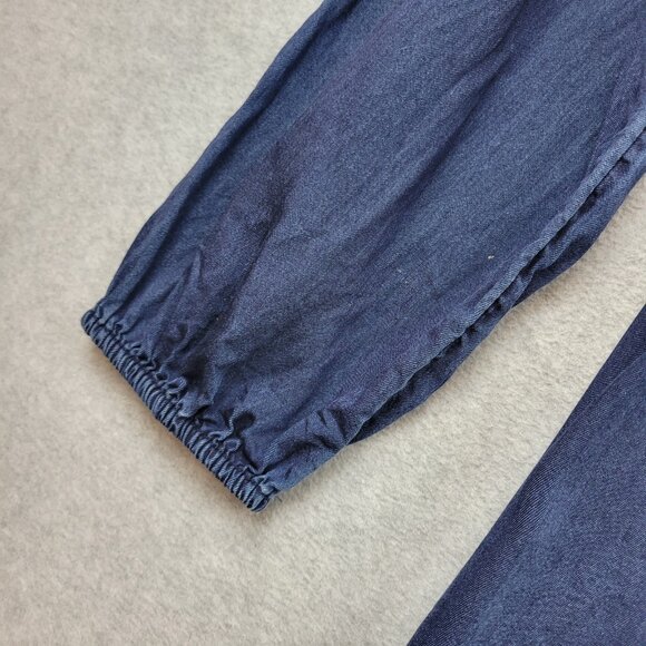 Old Navy Dress Womens Size XL‎ Blue Long Sleeve Smocked Bodice Chambray - Picture 3 of 10